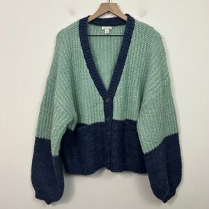 Sundance Sweater Womens Size XL Judy Cardigan Green Blue